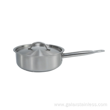 Small saucepan with stainless steel anti-scald handle